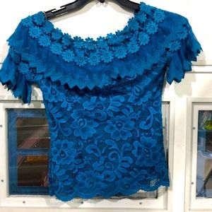 Love Nation, size S blouse, off shoulders, blue, new